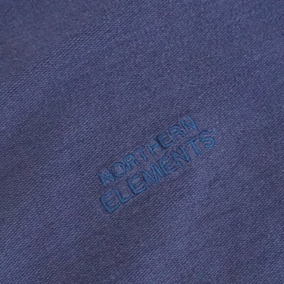 VTG Northern Elements Blue 100% Casual Soft Relaxed Cotton Crewneck Sweater L - Picture 8 of 10